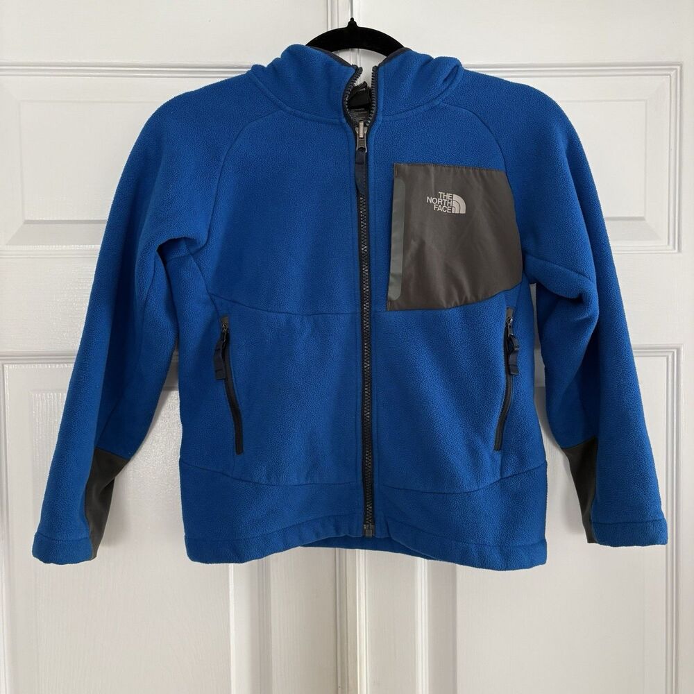 The North Face Boys Chimborazo Zip Fleece Hoodie Jacket-Cobalt Blue - Sz S (7/8)